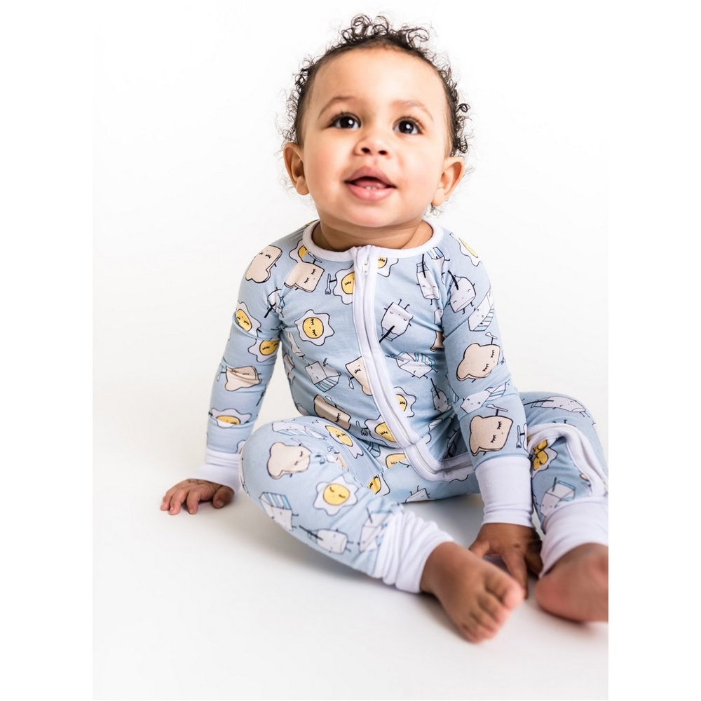 Little Sleepies Blue Breakfast Buddies Bamboo Zippy Sleeper